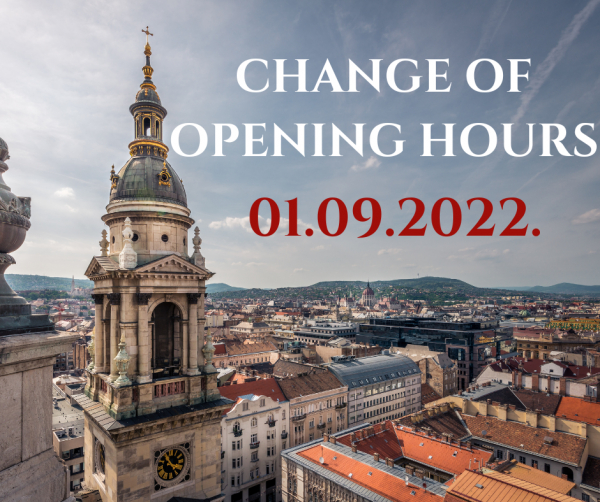 Change of opening hours